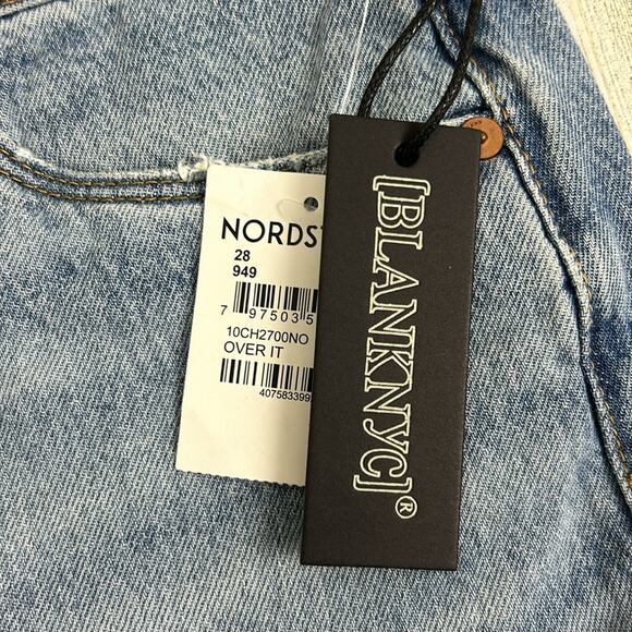 Blank NYC Women’s 24 The Baxter Ribcage Straight Leg Distressed Button Jeans NEW - Picture 4 of 9